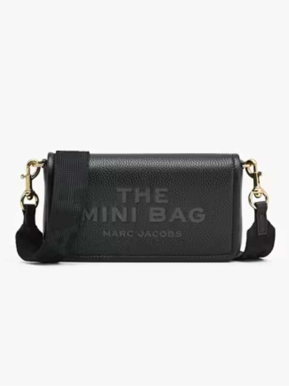 Marc Jacobs Black Pebbled Leather Mini Crossbody with Wide Strap